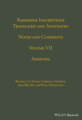 Ramesside Inscriptions, Addenda