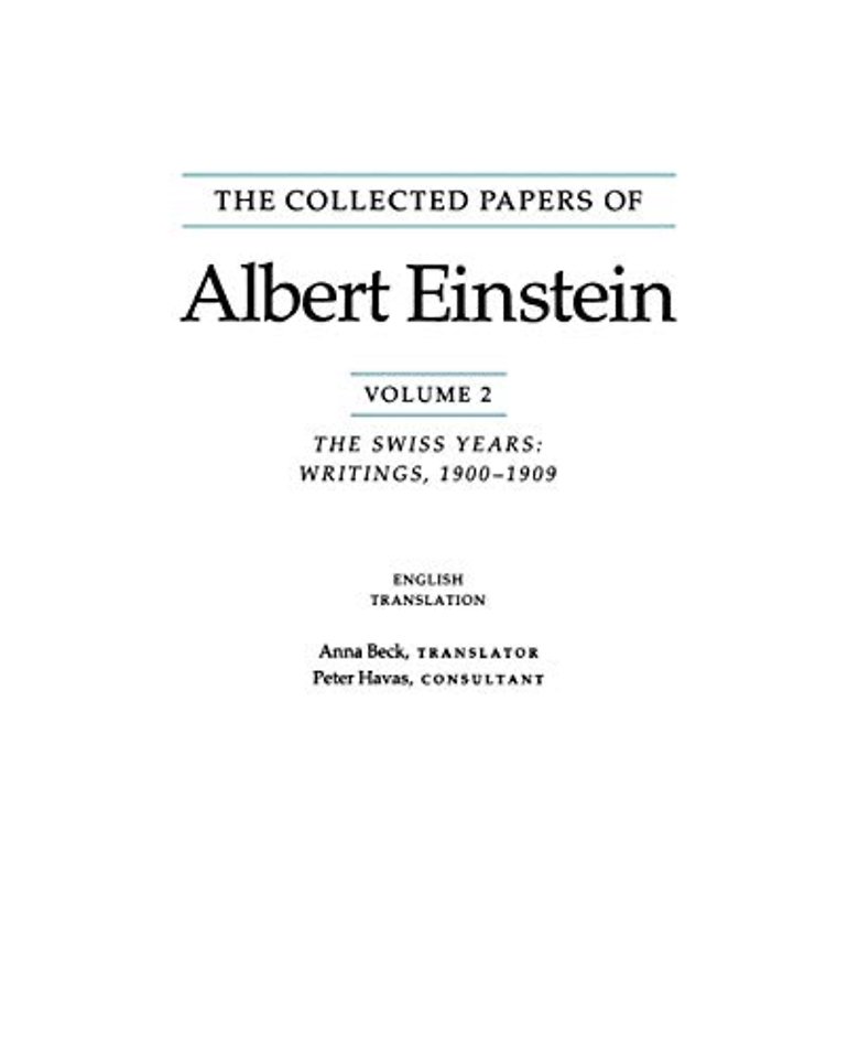 The Collected Papers of Albert Einstein, Volume 2 (English)