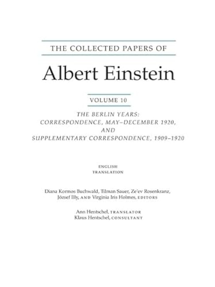 The Collected Papers of Albert Einstein, Volume 10 (English)