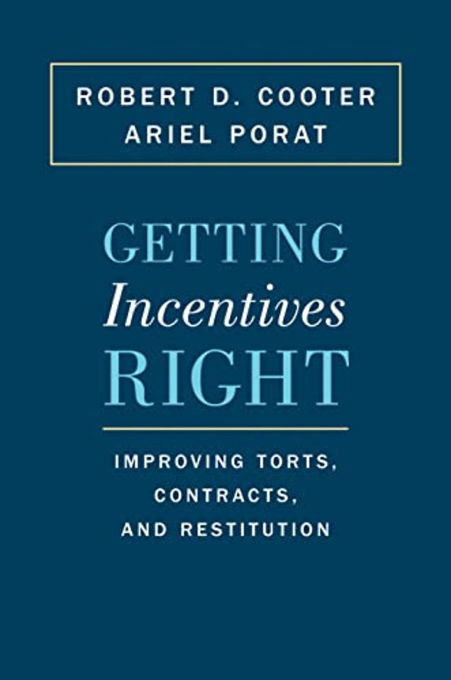 Getting Incentives Right – Improving Torts, Contracts, and Restitution