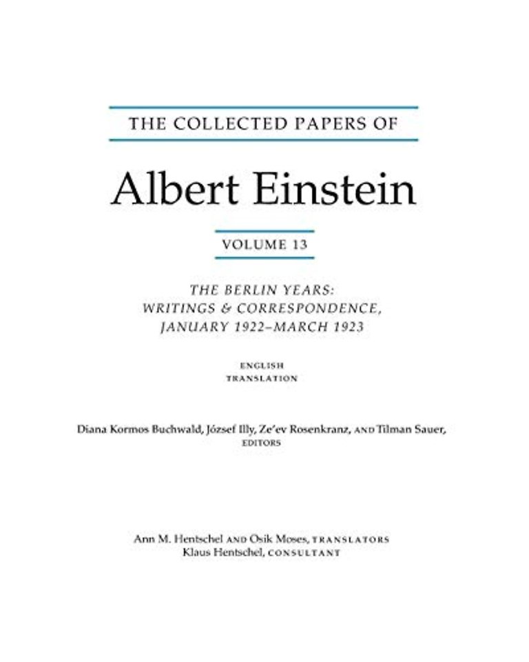 The Collected Papers of Albert Einstein, Volume 13