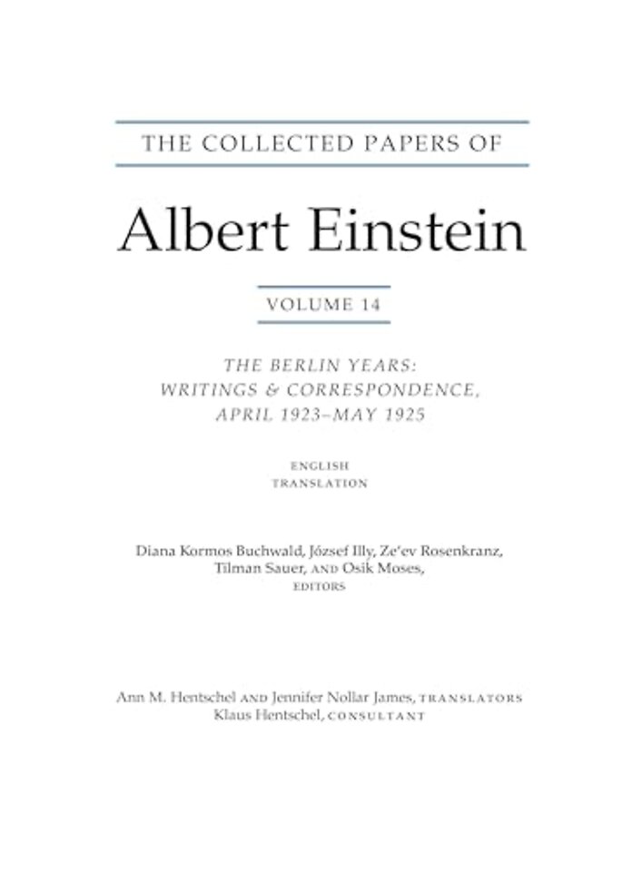 The Collected Papers of Albert Einstein, Volume 14 (English)