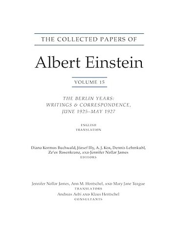 The Collected Papers of Albert Einstein, Volume 15 (Translation Supplement)