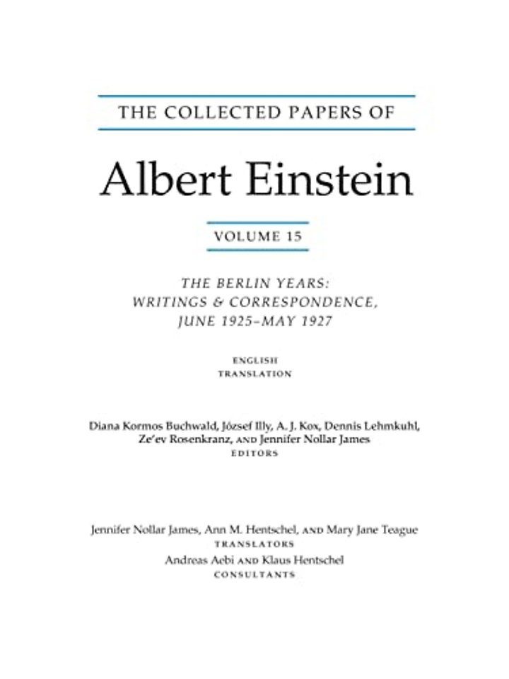 The Collected Papers of Albert Einstein, Volume 15 (Translation Supplement)