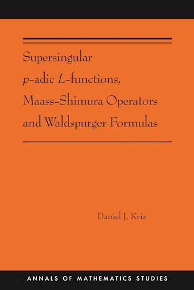 Supersingular p–adic L–functions, Maass–Shimura Operators and Waldspurger Formulas