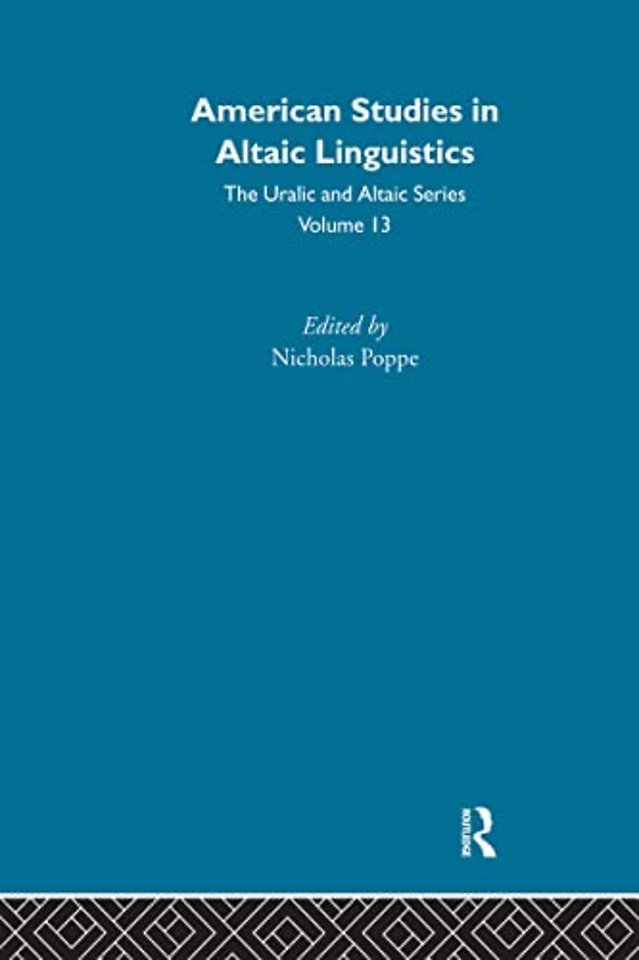 American Studies in Altaic Linguistics