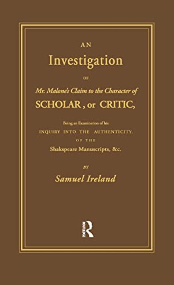 Investigation into Mr. Malone's Claim to Charter of Scholar