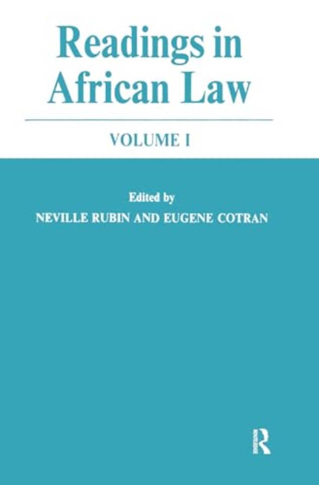 Readings in African Law Cb