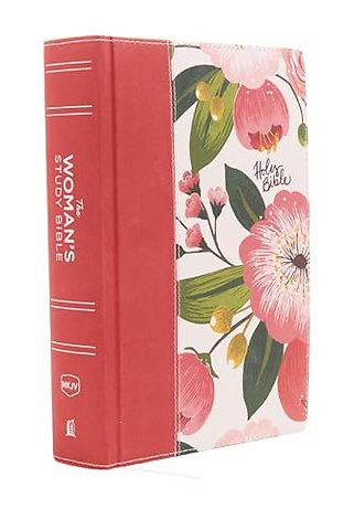 NKJV, The Woman's Study Bible, Cloth over Board, Pink Floral, Red Letter, Full-Color Edition, Thumb Indexed