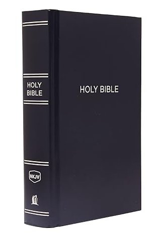 NKJV, Pew Bible, Large Print, Hardcover, Blue, Red Letter, Comfort Print