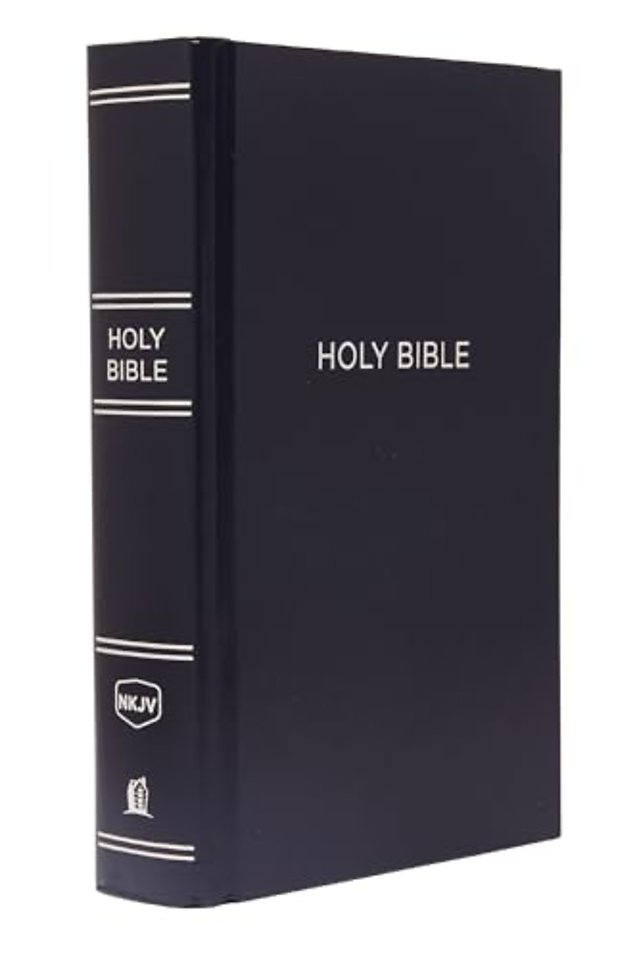 NKJV, Pew Bible, Large Print, Hardcover, Blue, Red Letter, Comfort Print