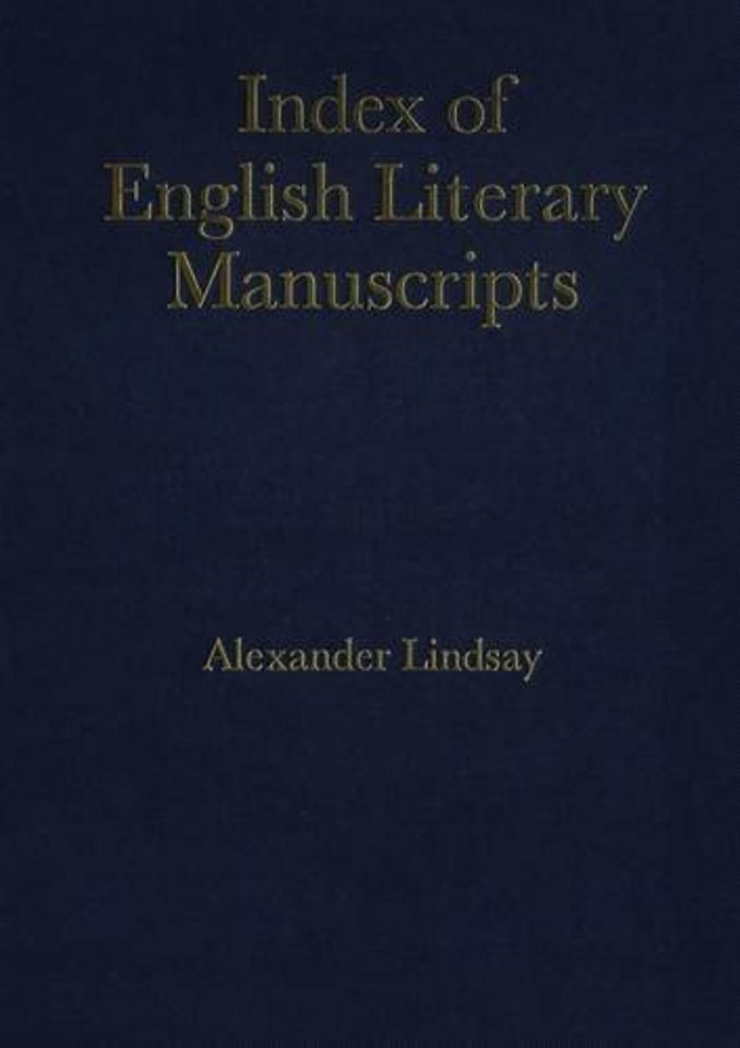 Index of English Literary Manuscripts