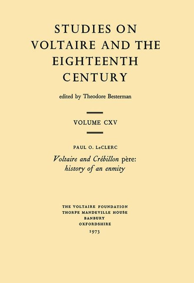 Voltaire and Crébillon père – history of an enmity