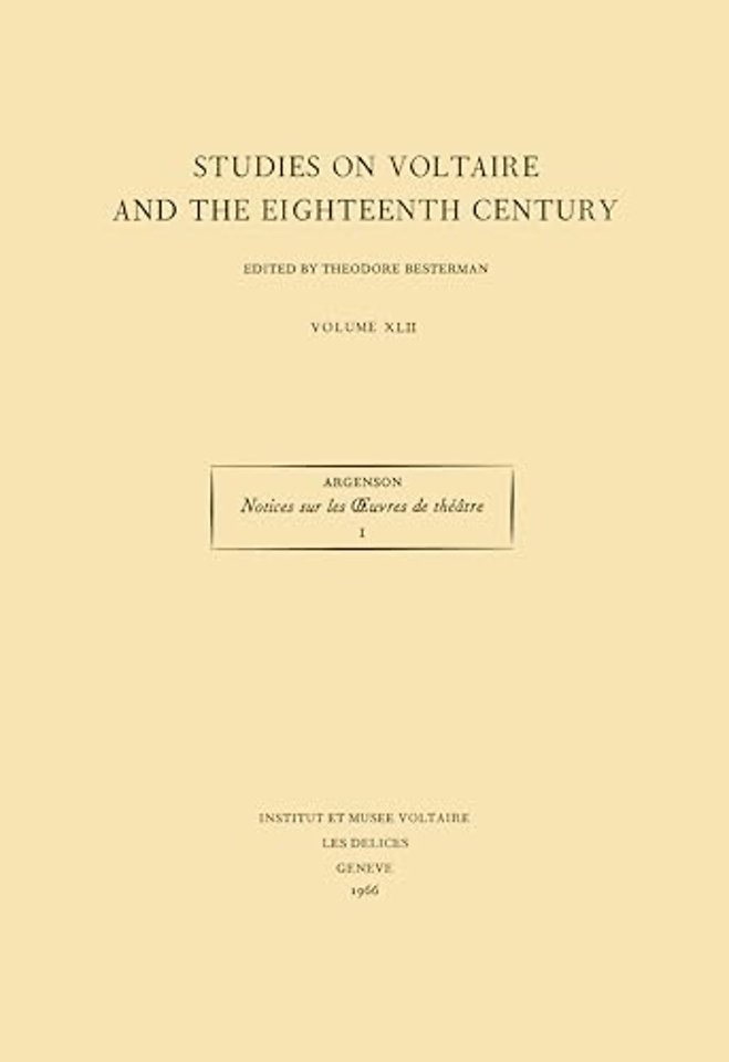 René Louis de Voyer de Paulmy, Marquis d`Argenso – Publiées pour la première fois par H. Lagrave