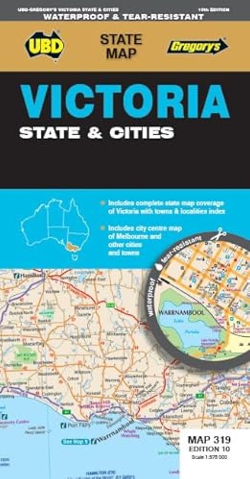 Victoria State & Cities Map 319 10th ed (waterproof)