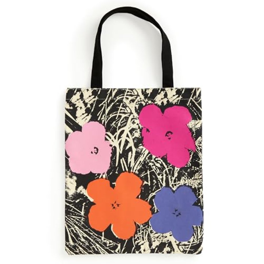 Warhol Flowers Canvas Tote Bag - Pink