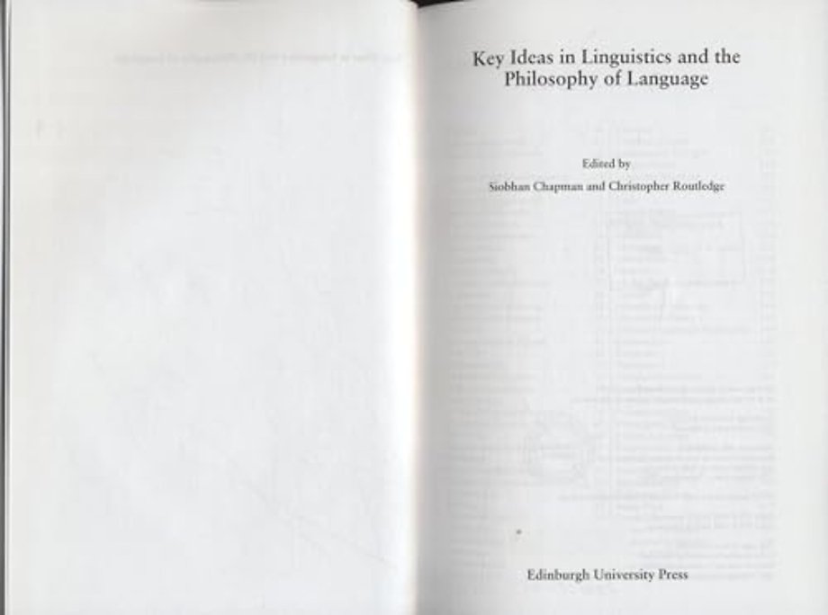 Key Ideas in Linguistics and the Philosophy of Language
