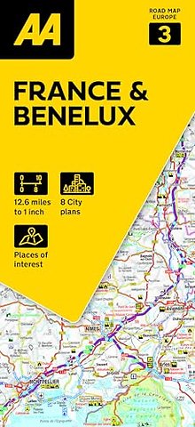 AA Road Map France & Benelux