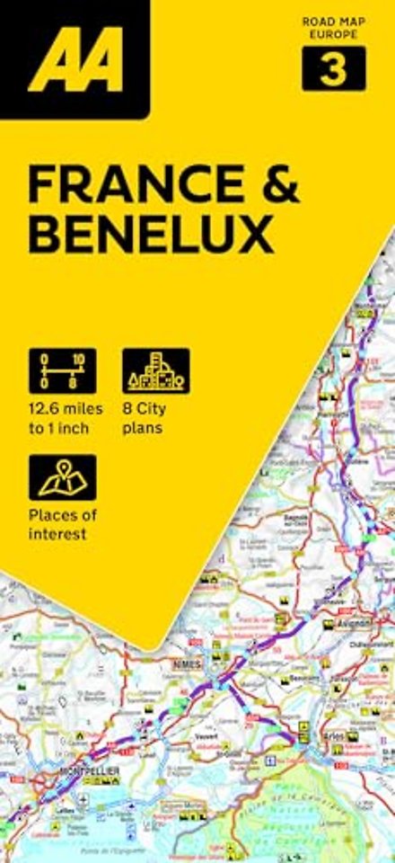 AA Road Map France & Benelux