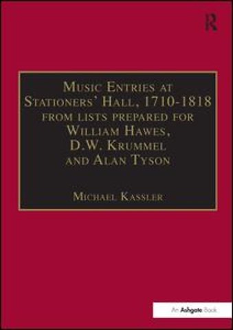 Music Entries at Stationers' Hall, 1710–1818
