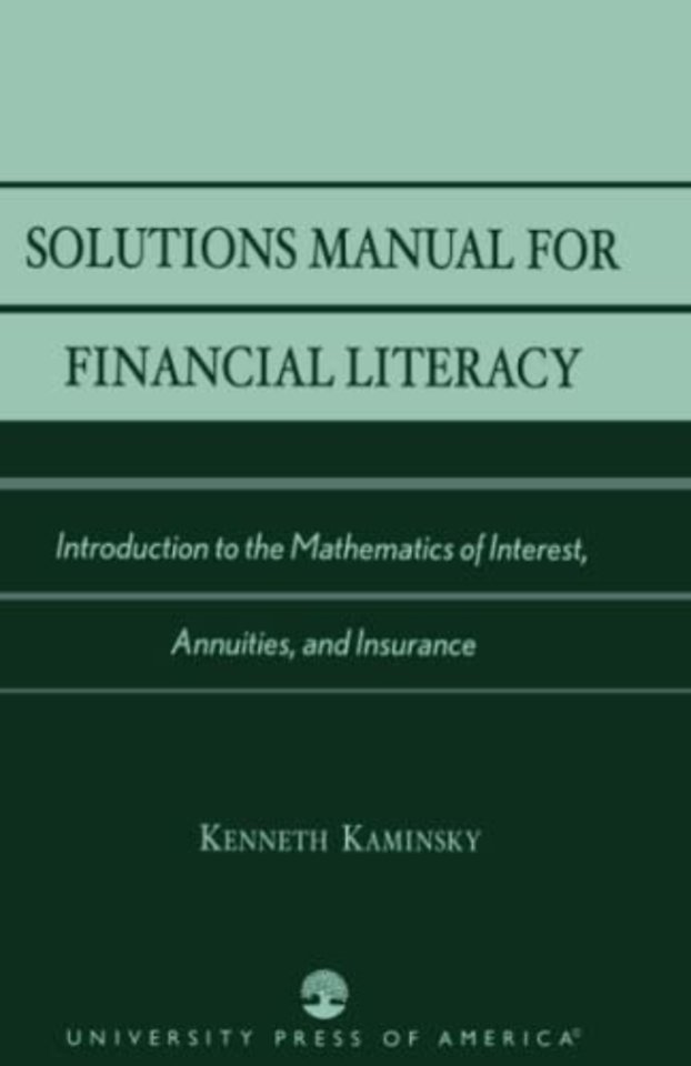 Solutions Manual for Financial Literacy