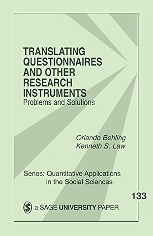 Translating Questionnaires and Other Research Instruments
