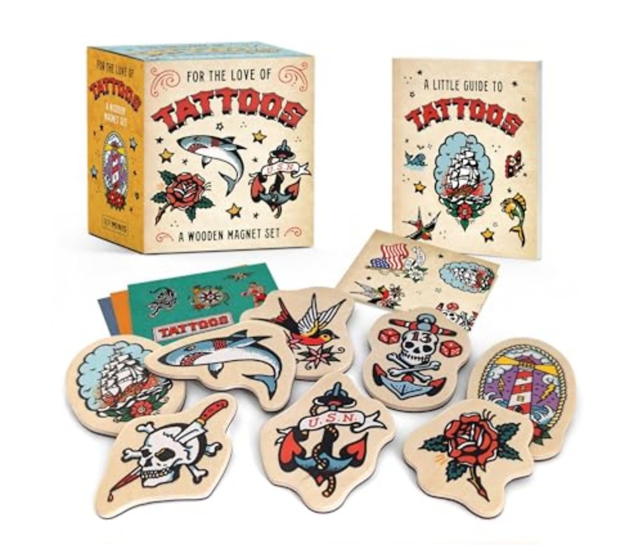 For the Love of Tattoos: A Wooden Magnet Set