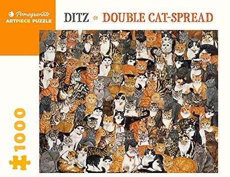 Ditz Double Cat-Spread 1000-Piece Jigsaw Puzzle