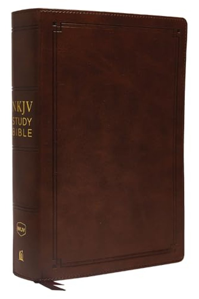 NKJV Study Bible, Leathersoft, Brown, Thumb Indexed, Comfort Print