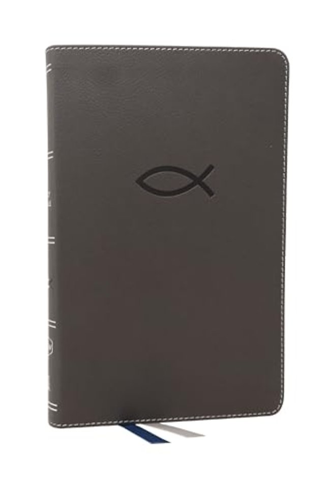 NKJV, Thinline Bible Youth Edition, Leathersoft, Gray, Red Letter, Comfort Print