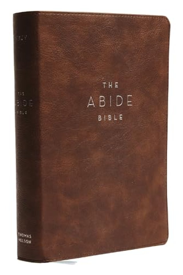 NKJV, Abide Bible, Leathersoft, Brown, Red Letter, Comfort Print