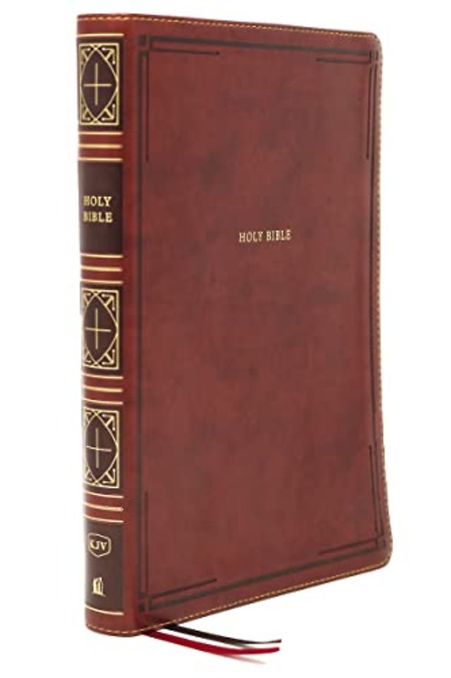 KJV Holy Bible: Giant Print Thinline Bible, Brown Leathersoft, Red Letter, Comfort Print: King James Version