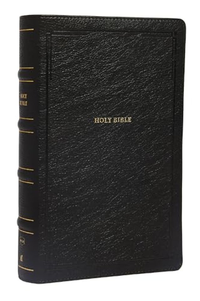 NKJV, End-of-Verse Reference Bible, Personal Size Large Print, Leathersoft, Black, Thumb Indexed, Red Letter, Comfort Print