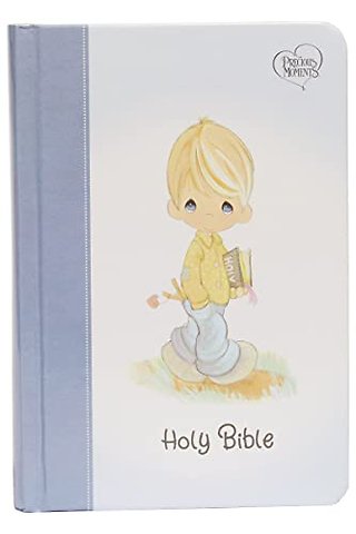 NKJV, Precious Moments Small Hands Bible, Hardcover, Blue, Comfort Print