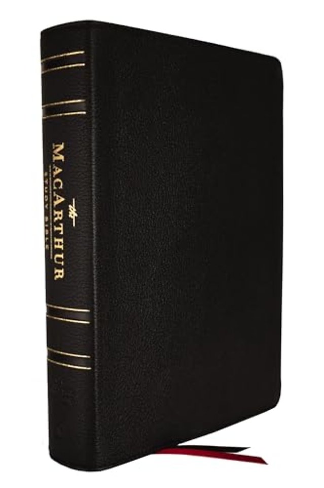 NASB, MacArthur Study Bible, Black Genuine Leather, 1995 Text, Comfort Print