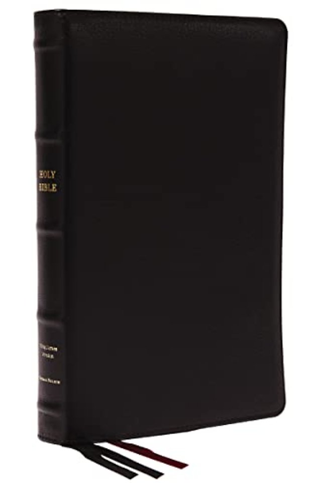 KJV Holy Bible: Large Print Thinline, Black Goatskin Leather, Premier collection, Red Letter, Comfort Print: King James Version