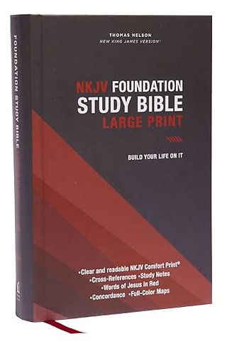 NKJV, Foundation Study Bible, Large Print, Hardcover, Red Letter, Comfort Print