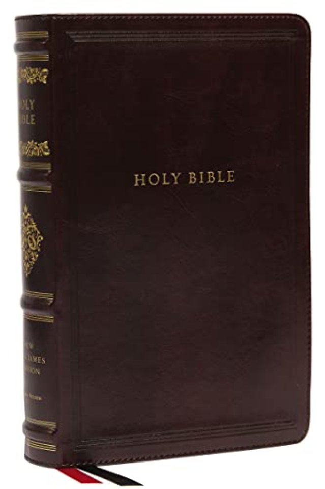 NKJV, Personal Size Reference Bible, Sovereign Collection, Leathersoft, Brown, Red Letter, Thumb Indexed, Comfort Print