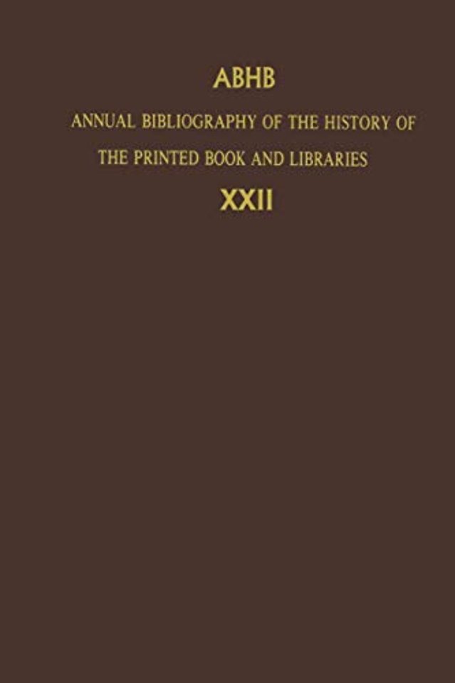 Annual Bibliography of the History of the Printed Book and Libraries