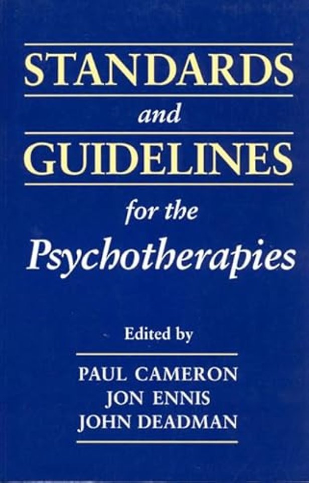 Standards and Guidelines for the Psychotherapies