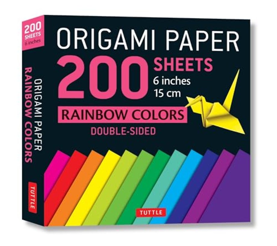 Origami Paper 200 sheets Rainbow Colors 6" (15 cm)