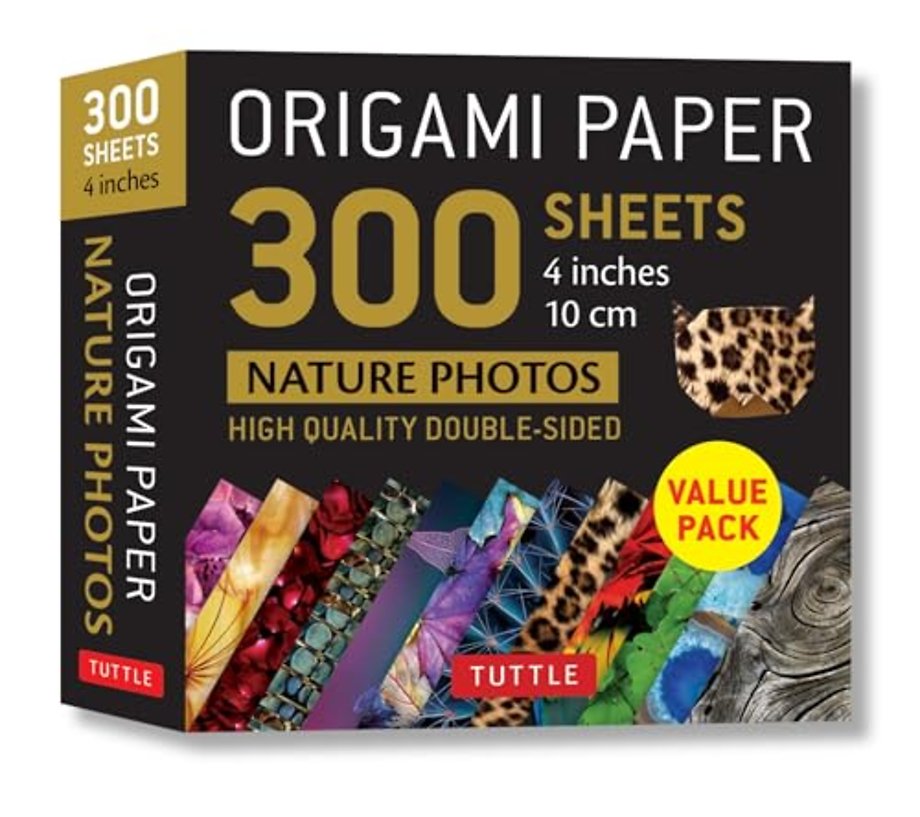 Origami Paper 300 sheets Nature Photo Patterns 4" (10 cm)