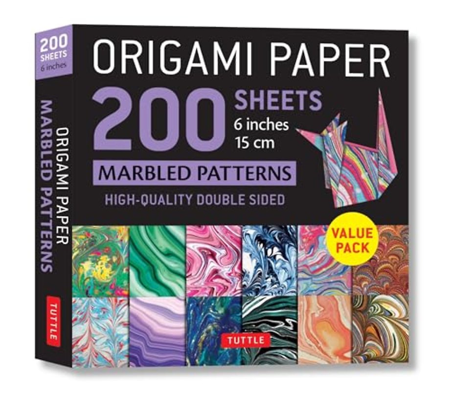 Origami Paper 200 sheets Marbled Patterns 6" (15 cm)