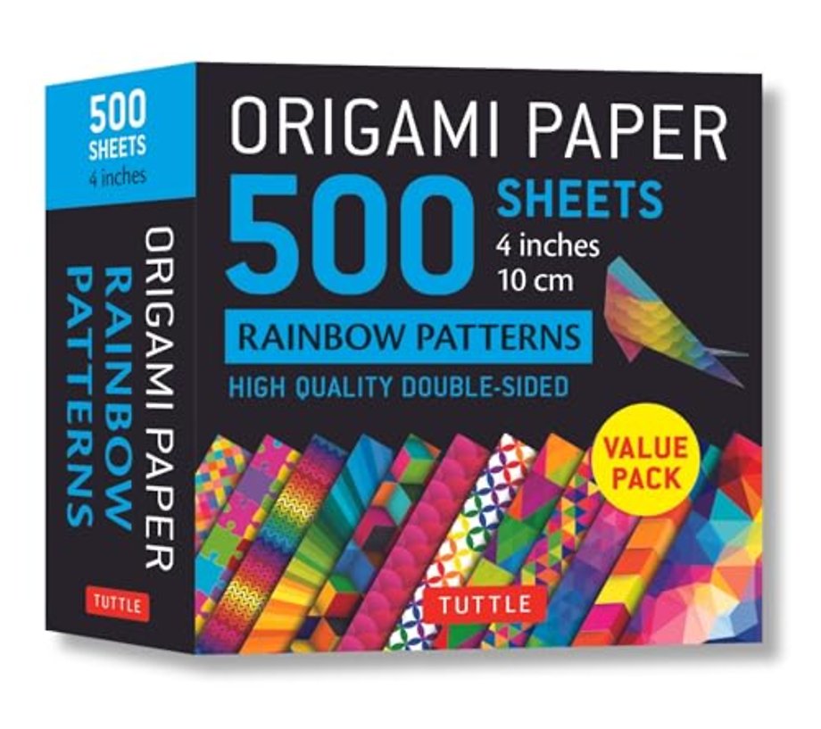 Origami Paper 500 sheets Rainbow Patterns 4" (10 cm)