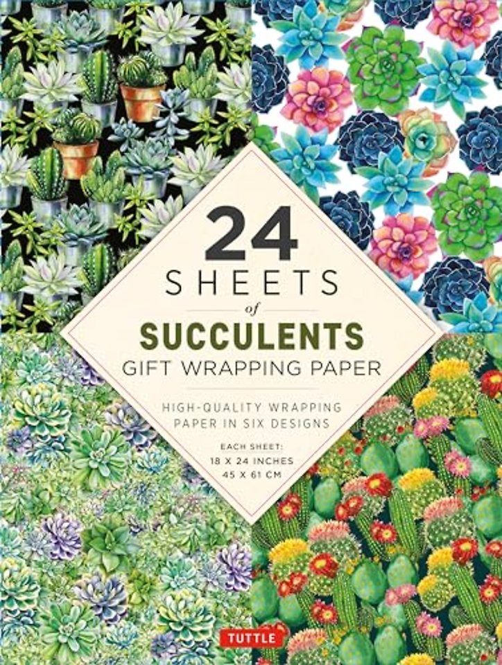 Succulents Gift Wrapping Paper - 24 sheets