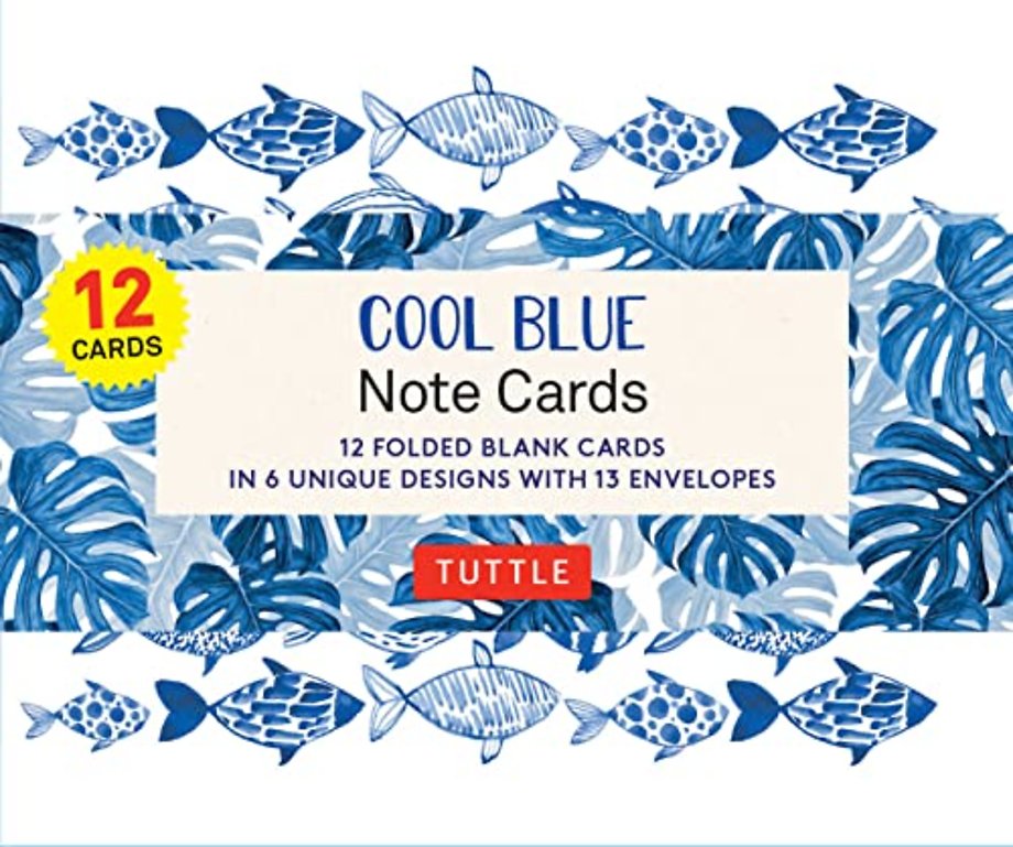 Cool Blue Note Cards - 12 Cards