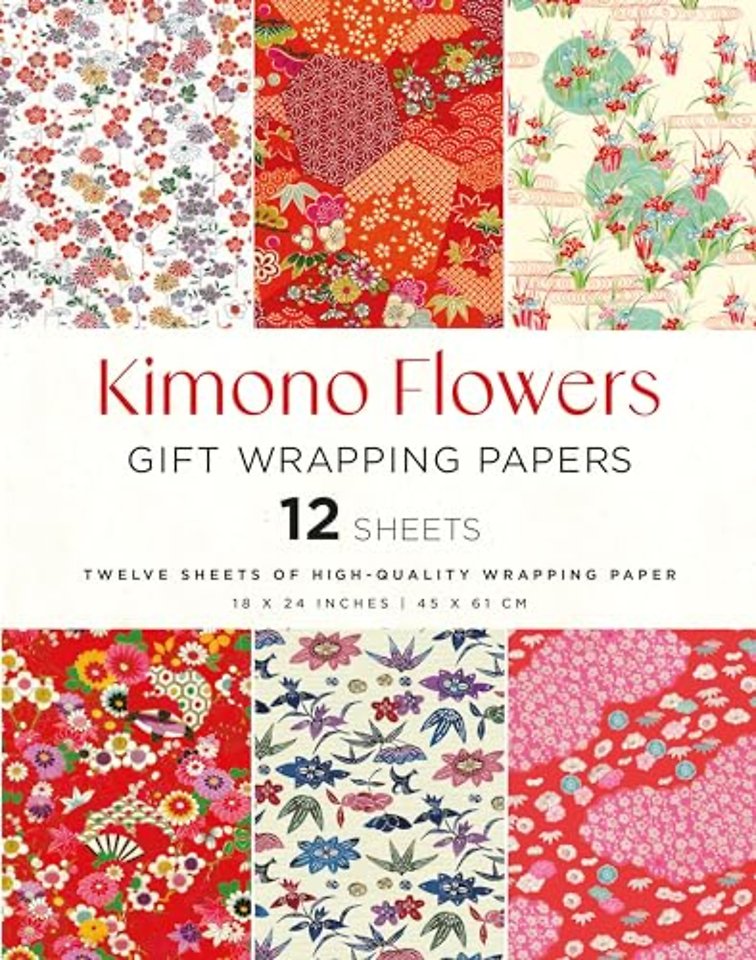 Kimono Flowers Gift Wrapping Papers - 12 sheets