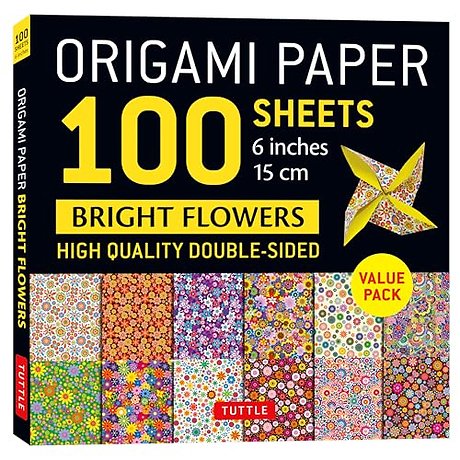 Origami Paper 100 Sheets Bright Flowers 6" (15 cm)