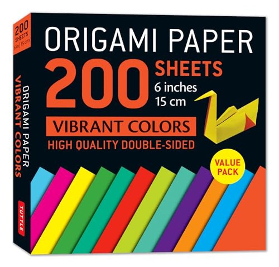 Origami Paper 200 sheets Vibrant Colors 6" (15 cm)