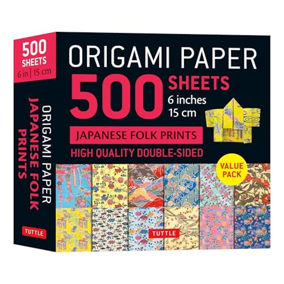 Origami Paper 500 sheets Japanese Folk Prints 6" (15 cm)